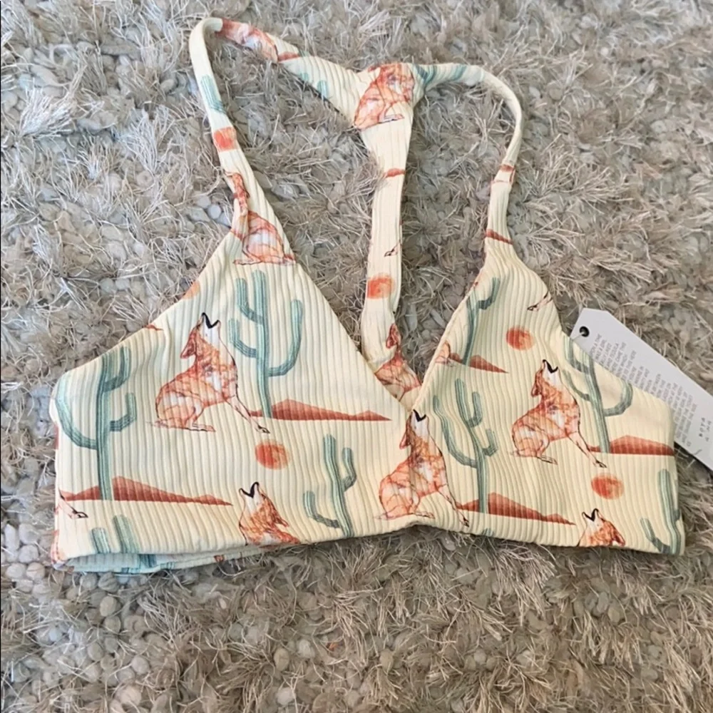 Boys + Arrows Cactus and Fox Print Bikini Top - Picture 5 of 11
